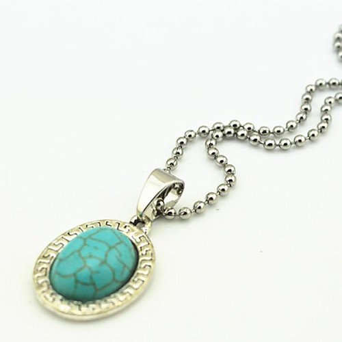 Toonykelly Vintage Look Antique Silver Multicolor Turquoise Stone Necklace(1 Pc)