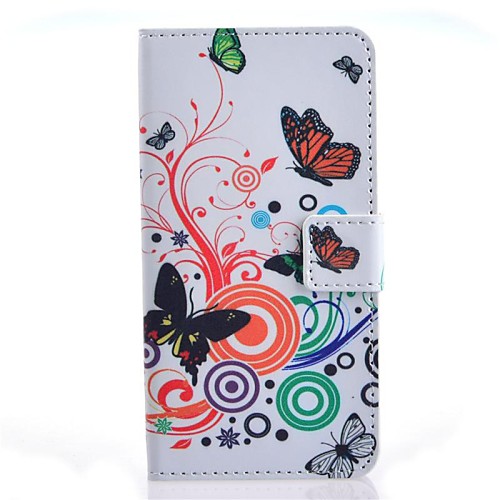 Butterly Love Flower Pattern PU Leather Case with Stand and Card Slot for LG L Bello Dual D355