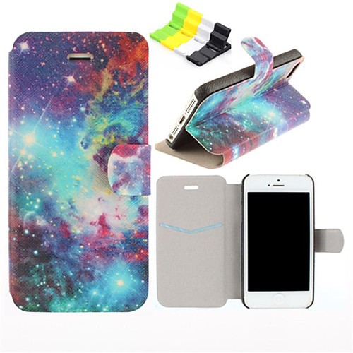 Sky Pattern PU Leather Full Body Case Have A Perfume and Phone Holder for iPhone 5/5S