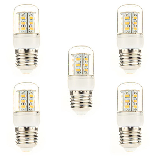 5PCS E27 5W 245730SMD 450LM 3000-3500K Warm White Light LED Corn Bulb(220V)