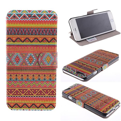 Colorful Ethnic Wind Design PU Leather Full Body Case with Card Slot for iPhone 6 Plus