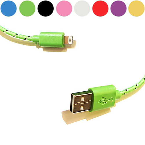 Colorful 8 Pin to USB Tenacity Nylon Round Data Cable for iPhone 5/6/iPad mini/iPad Air 1/2(300cm, Assorted Colors)