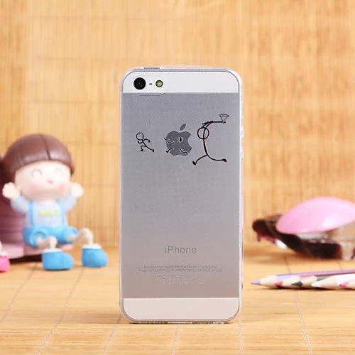 творческий рисунок прозрачный ТПУ рисунок мягкий чехол для iPhone 5/5 секунд