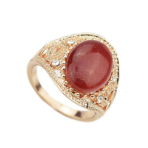 Latest Design Gold-Tone Single Imitation Gemstone Ring