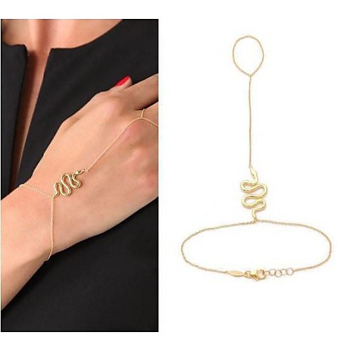 Fashion Exaggerate Snakelike Golden Alloy Bracelets(1 Pc)