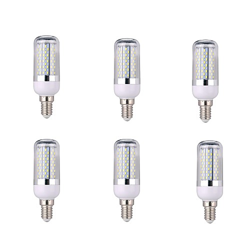 6PCS E14 7W 120x3014SMD 840LM 6000-6500K Cool White Highlight Corn Light (AC 85-265V)