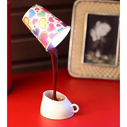 1W под руководством DIY заливки дизайн кофе белый свет светодиодные настольные лампы стол ночник