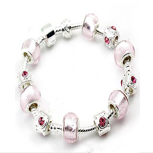 The Original DIY Beaded Bracelet Pink Platinum Colored Glaze Bracelet