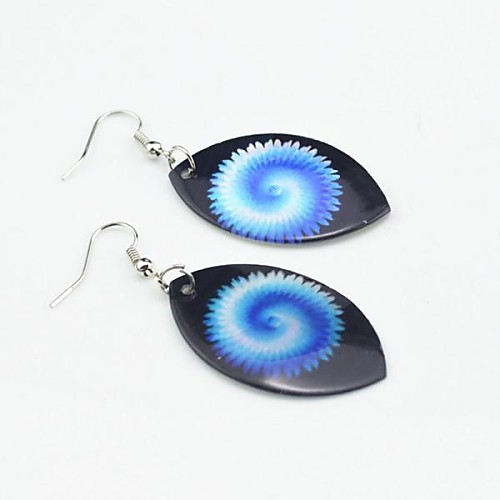 Toonykelly Fashionable Blue Shell Cowry Dangle Drop Earring(1Pair)