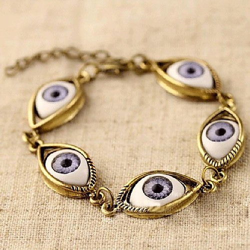 Fashion Demon's Eye Aeneous Alloy Charm Bracelet(1pc)(Silvery)