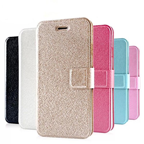 Smooth Silk Pattern with Card Bag PU Full Body Case for iPhone 6 (Assorted color)