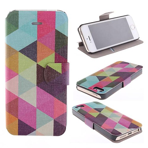 Color Box Design PU Leather Full Body Case with Card Slot for iPhone 5/5s