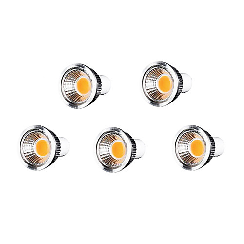 5pcs 7W GU10 500-550LM 3000-3500K Warm White Color Support Dimmable Led Cob Spot Light Lamp Bulb(220V)