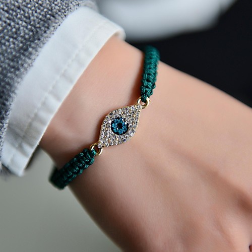 Fashion Women Evil Eye Plaited Bracelet