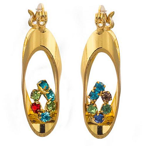 Tina-18 K Gold Plated the European and American Fashion Oval Earrings