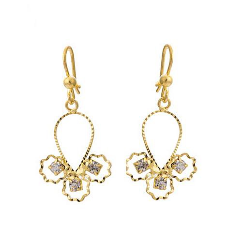 18 K Gold Plated the European and American Fashion Hollow out the Flowers Earrings