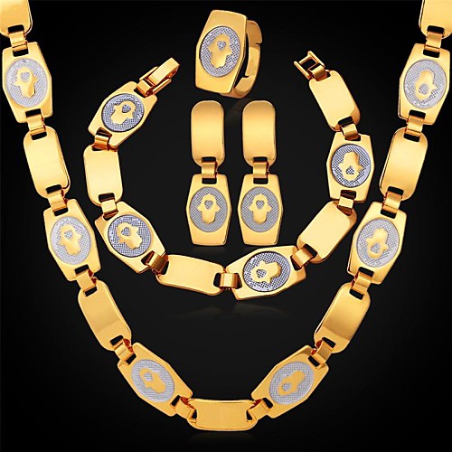 u7hamsa руки ладонями цепи ожерелье браслет Серьги мотаться кольцо 18k реальное позолоченные свадебный комплект ювелирных изделий
