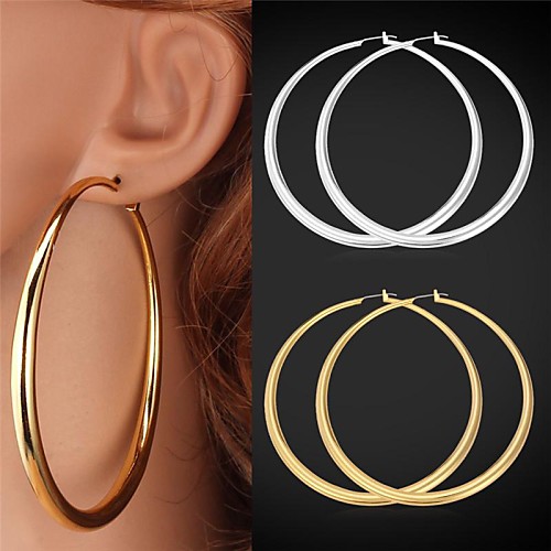 U7Big Hoop Earrings 18K Gold Platinum Plated Vintege Earrings for Women