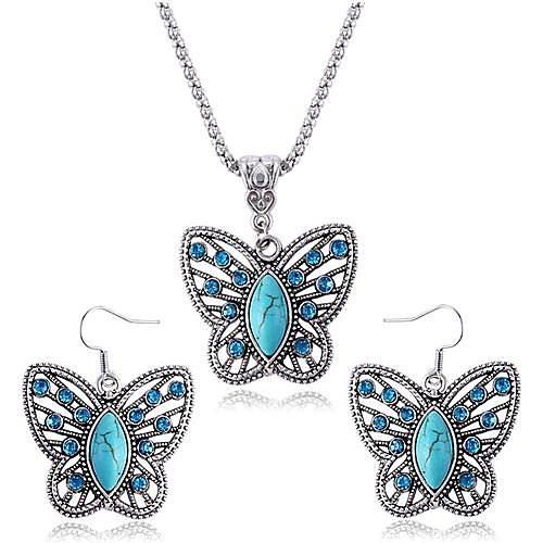 сапфировое ожерелье бабочки серьги