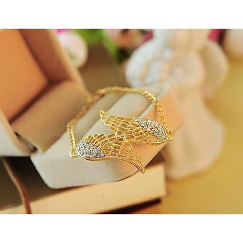 Fashion Hollow Out Wing Golden Alloy Charm Bracelet(1pc)(more colors)