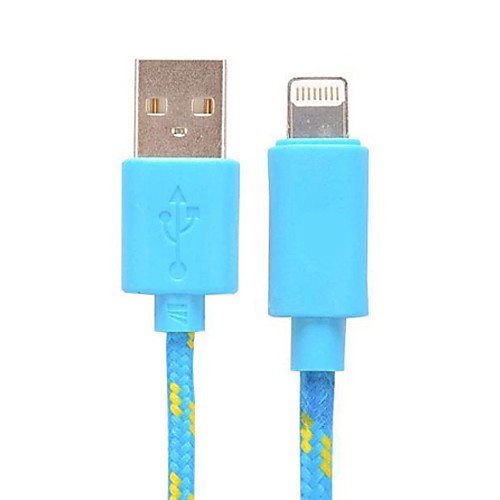 Woven Design Manet 8-Pin to USB Data Charging Cable for iPhone 5/5C/5S iPad mini and others(20cm Assorted Color)