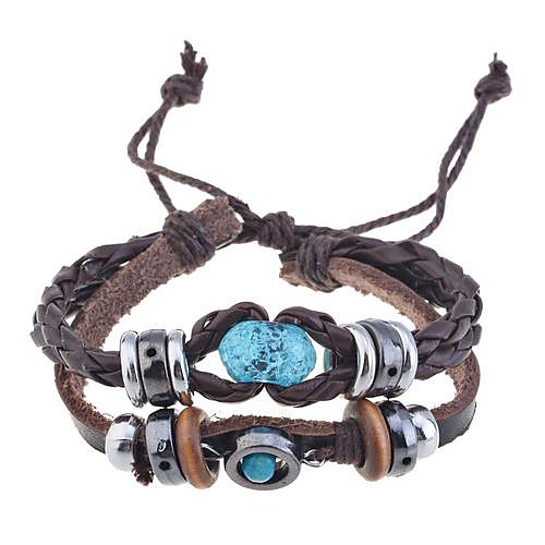 LuremeFahion  Beads With  Leather Strap Weave Chamilia Beads Bracelet