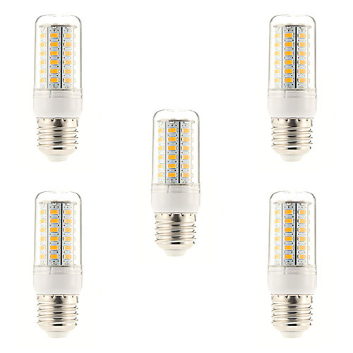 5PCS E27 12W 56x5730SMD 1200LM 3000-3500K Warm White Light LED Corn Bulb (220-240V)