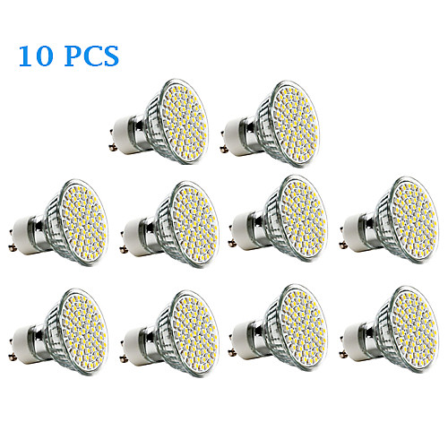 10Pcs GU10 2.5W 60x3528SMD 240LM 3500K/6000K Warm White Cool White Light LED Spot Bulb (220-240V)