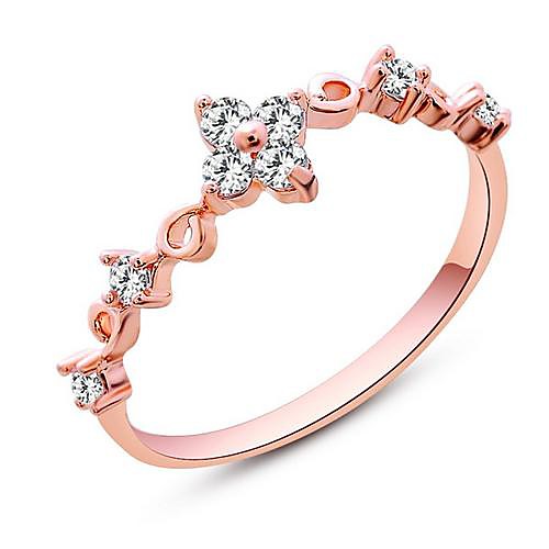 Lucky Clover Zircon Rose Gold Ring