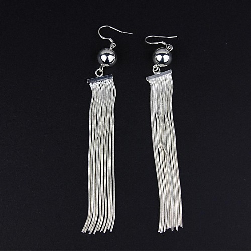 мода кисточка стиле серебрение серьги женские - Серебро (пара)
