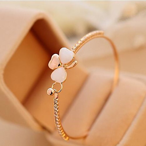 Korea Style Clover Pattern Opal Alloy Charm Bracelet(1pc)