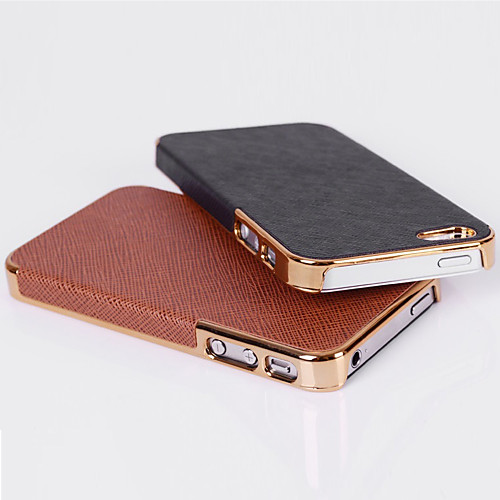 Cross Grain Leather Back Cover Case for iPhone 5/5S (Assorted Colors)