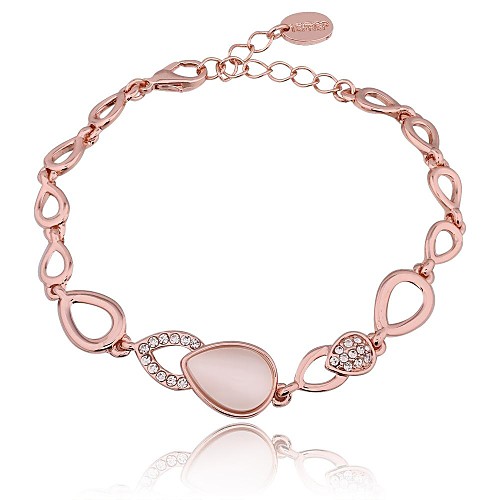 Women's Rose Gold Plated Ellipse Drill Bracelet