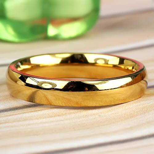 Men's Simple Stainless Steel Ring Gold  (1Pc)