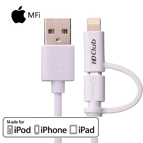 МФО сертифицирована 2 в 1 комбо кабеля с молниеносной  Micro USB, синхронизация и зарядный кабель для iphone6 и другие (100см)