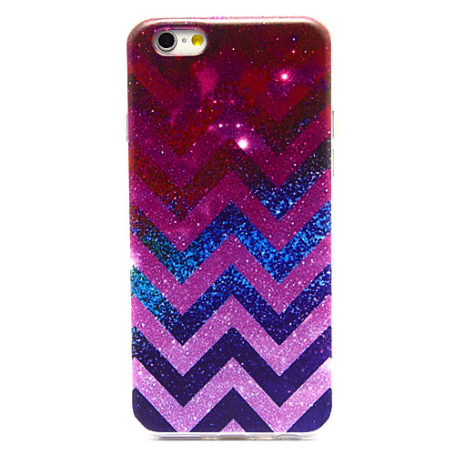 Purple Wave Pattern TPU Soft Cover for iPhone 6