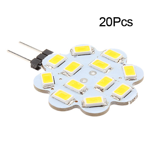 20шт G4 3W 12x5630 SMD 240-270lm 3500k / 6000k теплый белый / холодный белый свет цветков лотоса привели пятно лампы (12)