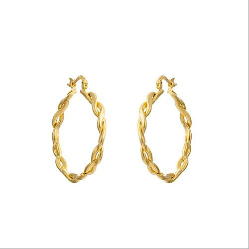 Tina -- 18 K Gold-plated Hemp Wreath the European and American Fashion Earrings