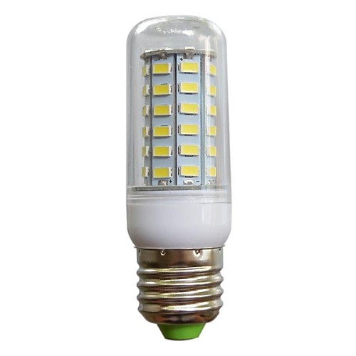 e27 12w 860lm 56x5730 SMD белый теплый белый привело кукурузы лампы люстры свет для домашнего AC 220V-240V прозрачной крышкой