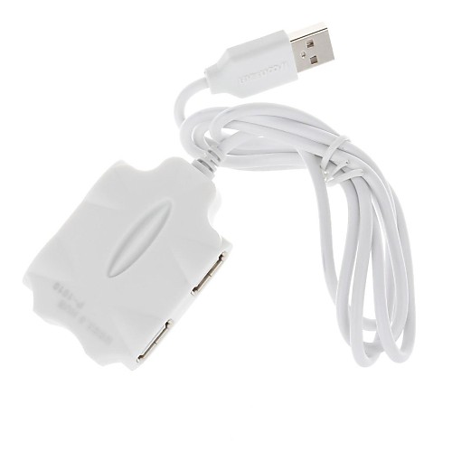 P-1010 Mini High Speed 480Mbps 4-Port USB 2.0 HUB (White)