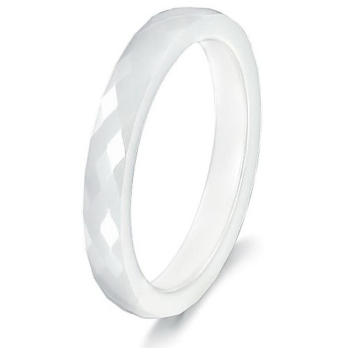 Fashion Design White Color Ceramic Ring