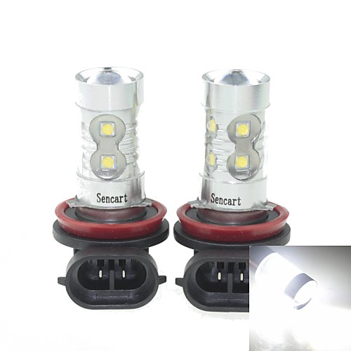 2x h11 pgj192 50w 10xcree холодный белый 3100lm 6500K для автомобиля противотуманных фар (AC / DC12V-24)