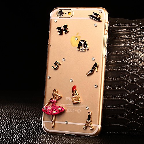 DIY Beautiful Lady with Rhinestones Pattern Plastic Hard Case for iPhone 6