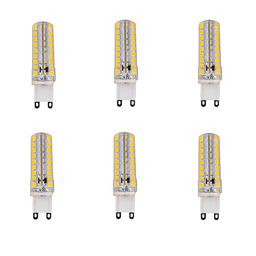 6PCS Dimmable G9 4W 72x2835SMD 500LM 2800-3200K Warm White Light LED Corn Bulb (AC220-240V)