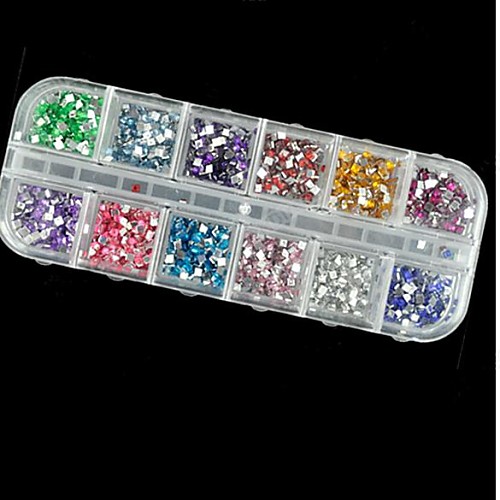2500pcs 2мм квадрат акриловые Алмазный Nail Art Decoration