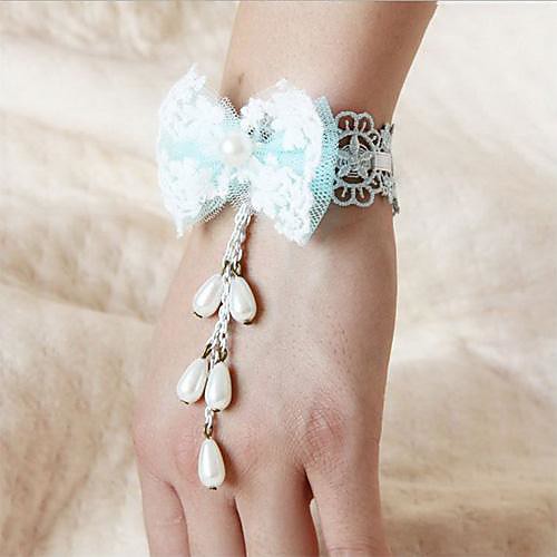 Sweet Fairy Baby Blue Lace Bow Princess Lolita Bracelet