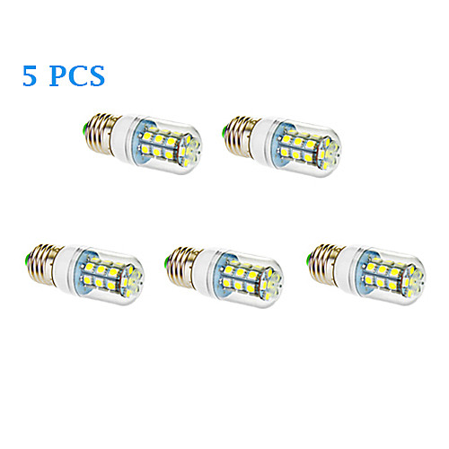 5Pcs E27 12W 27x5050SMD 1050LM 3500K/6000K Warm White/Cool White Light LED Corn Bulb (85-265V)