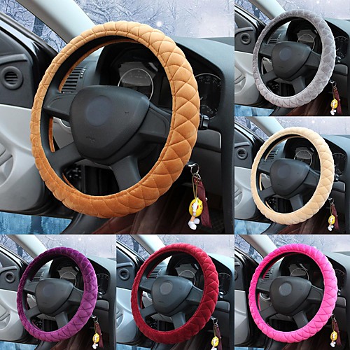 LEBOSHSuper Soft Crystal Velvet Steering Wheel Covers 9 Color for Choose 38cm