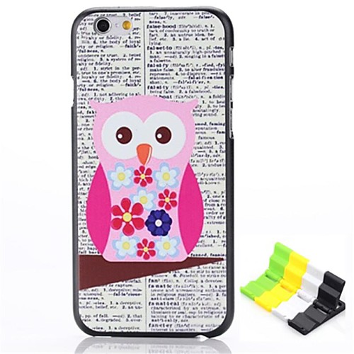 Pink Owl Pattern Hard Case and Phone Holder for iPhone 6