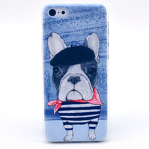 Striped T-shirt Happy Dog Pattern Hard Cover Case for iPhone 5C